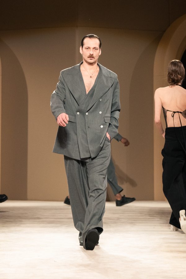 Gray Blazer Double Laple