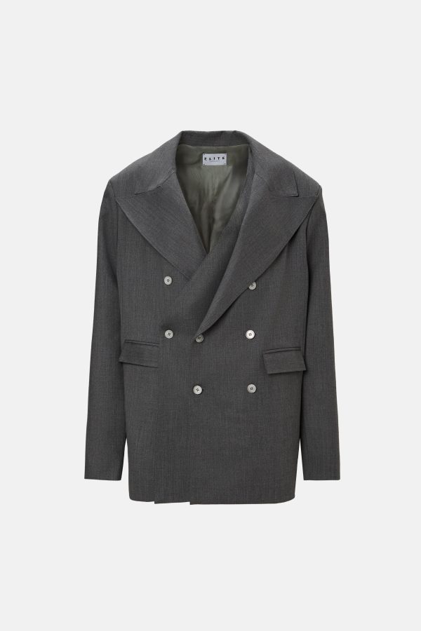 Gray Blazer Double Laple